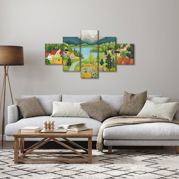 Obraz - Wioska w górach (125x70 cm)