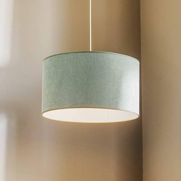 Lampa wisząca Pastell Roller Duolla, możliwość ściemniania, zielony, salon / jadalnia, tkanina / materiał / jedwab