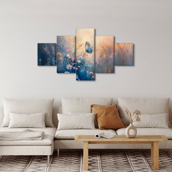 Obraz - Łąka z motylem (125x70 cm)