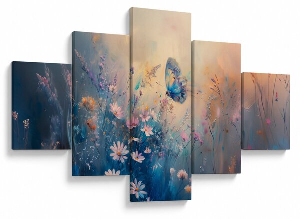 Obraz - Łąka z motylem (125x70 cm)