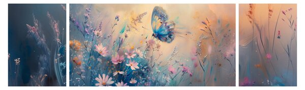 Obraz - Łąka z motylem (170x50 cm)