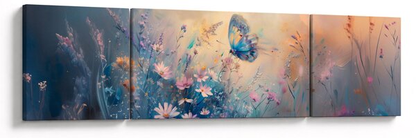 Obraz - Łąka z motylem (170x50 cm)