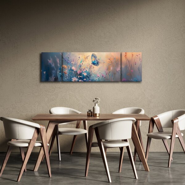 Obraz - Łąka z motylem (170x50 cm)
