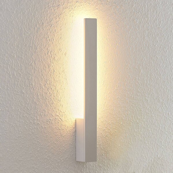 Kinkiet LED Ivano Arcchio, biały / opal, przedpokój, aluminium, nowoczesny