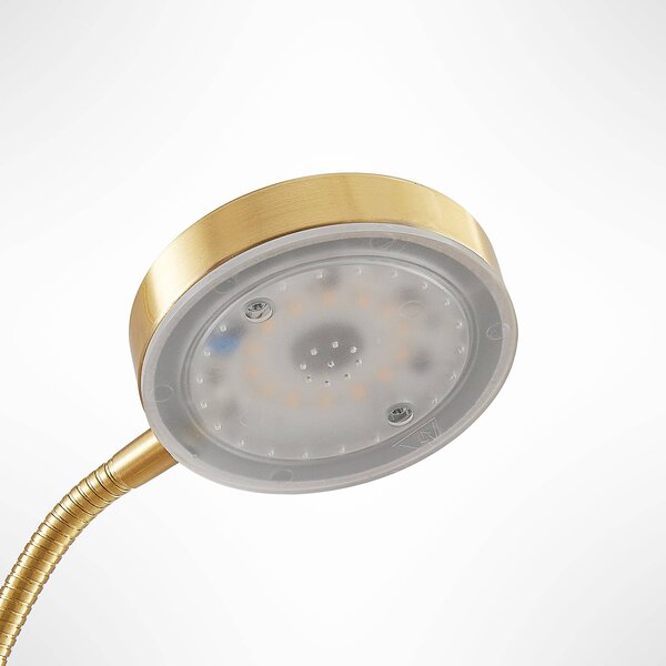 Lampa stojąca LED Seppa Lindby, możliwość ściemniania, mosiężny / złoty, salon / jadalnia, metal, nowoczesny