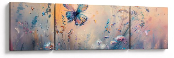 Obraz - Łąka z motylem II (170x50 cm)