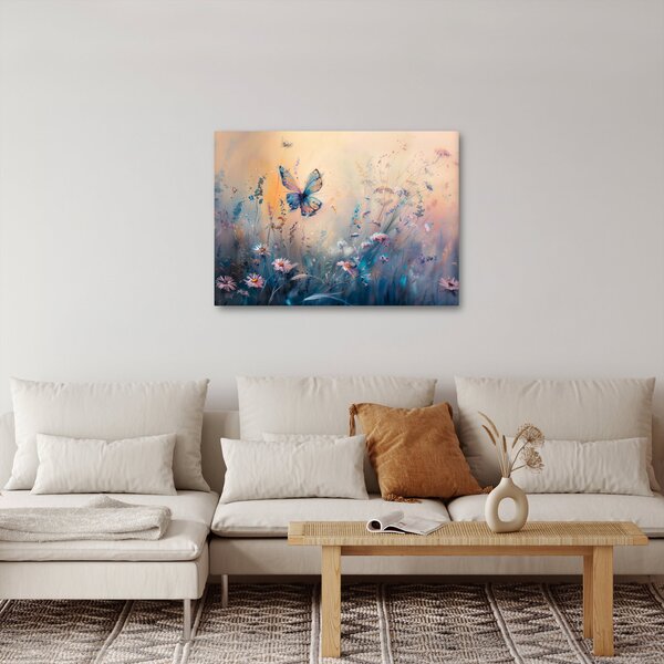 Obraz - Łąka z motylem II (70x50 cm)