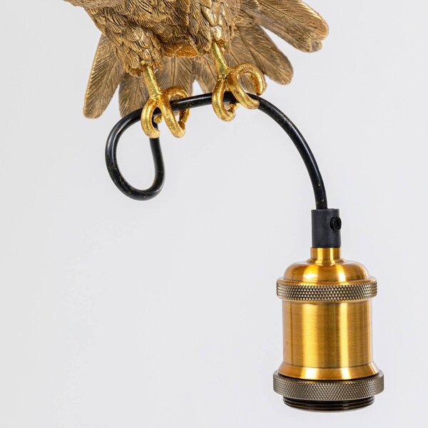 KARE Lampa wisząca designerska Animal Owl, możliwość ściemniania, mosiężny / złoty, salon / jadalnia, tworzywo sztuczne, design