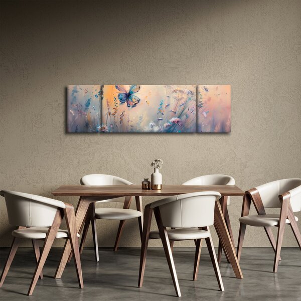 Obraz - Łąka z motylem II (170x50 cm)