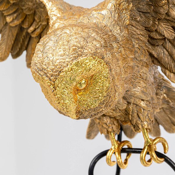 KARE Lampa wisząca designerska Animal Owl, możliwość ściemniania, mosiężny / złoty, salon / jadalnia, tworzywo sztuczne, design