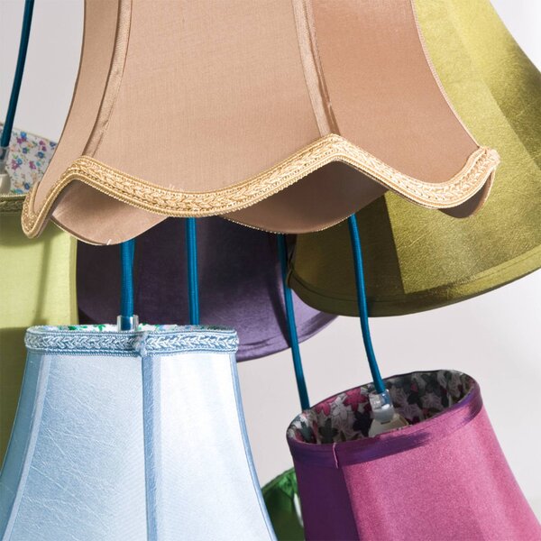 KARE Lampa wisząca designerska SALOON, możliwość ściemniania, multikolor, salon / jadalnia, tkanina / materiał / jedwab, design