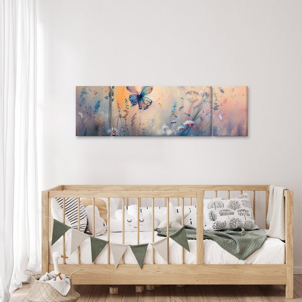 Obraz - Łąka z motylem II (170x50 cm)