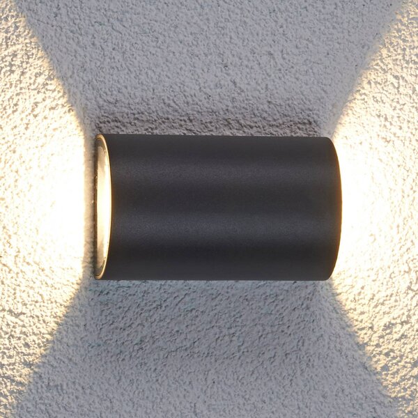 Kinkiet zewnętrzny LED JALE Lucande, czarny, aluminium, nowoczesny