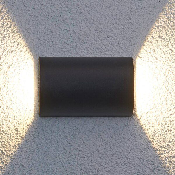 Kinkiet zewnętrzny LED JALE Lucande, czarny, aluminium, nowoczesny