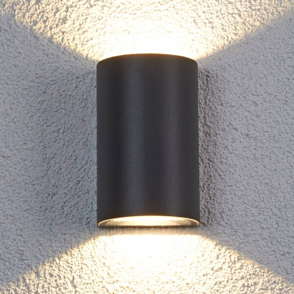 Kinkiet zewnętrzny LED JALE Lucande, czarny, aluminium, nowoczesny