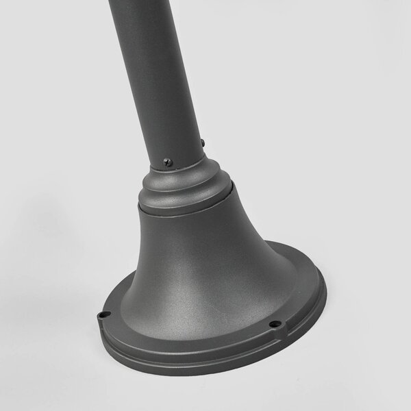 Lampa zewnętrzna Lindby Madea, szara, 2-punktowa, 212 cm, E27, IP44 Madea Lindby, możliwość ściemniania, czarny, aluminium, nowoczesny