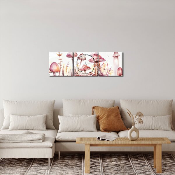 Obraz - Różowa wróżka (z zegarem) (90x30 cm)