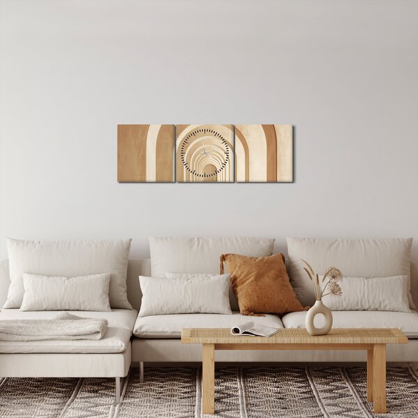 Obraz - Beżowe przejście (z zegarem) (90x30 cm)