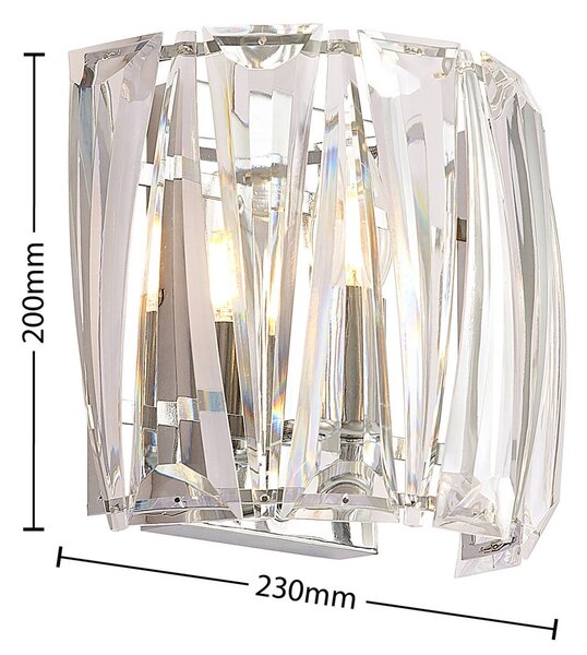 Kinkiet Sofia Lindby, możliwość ściemniania, przezroczysty / transparentny, salon / jadalnia, tworzywo sztuczne