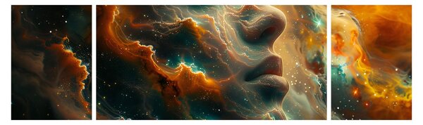 Obraz - Twarz w kosmosie (170x50 cm)