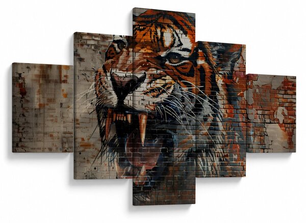 Obraz - Tygrys z cegieł (125x70 cm)