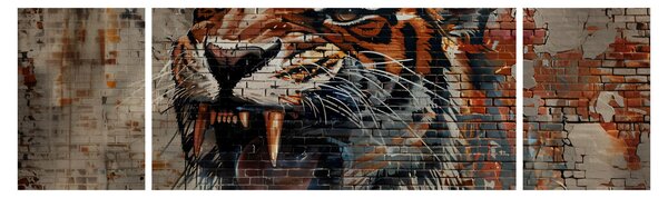 Obraz - Tygrys z cegieł (170x50 cm)