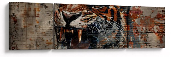 Obraz - Tygrys z cegieł (170x50 cm)