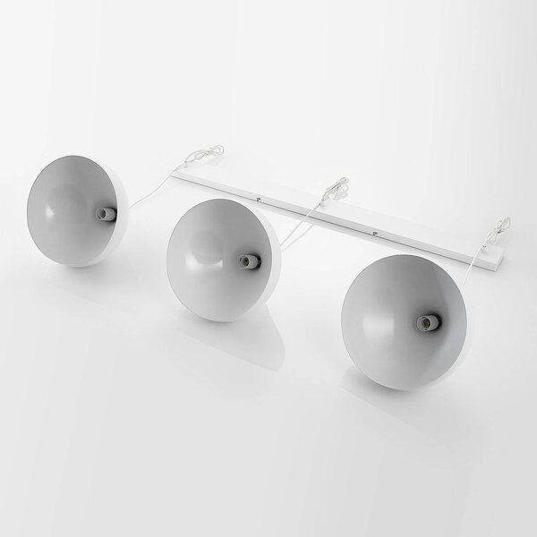Lampa wisząca Elamira Lindby, możliwość ściemniania, biały / opal, salon / jadalnia, metal, nowoczesny