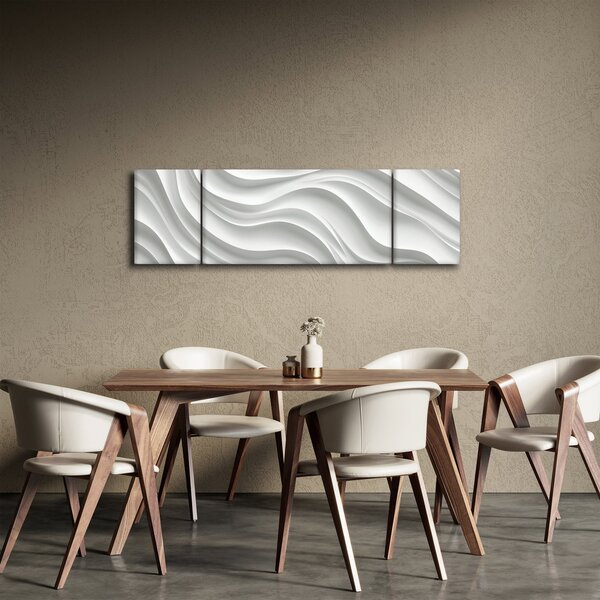 Obraz - 3D białe fale (170x50 cm)