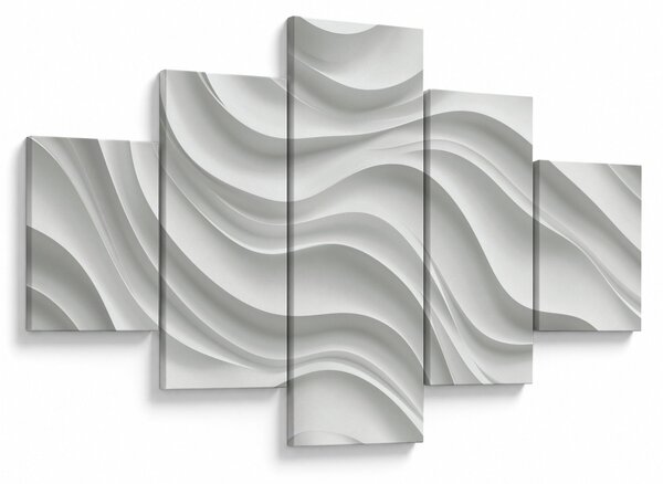 Obraz - 3D białe fale (125x70 cm)