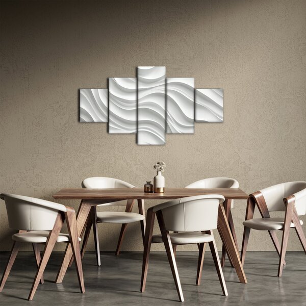 Obraz - 3D białe fale (125x70 cm)