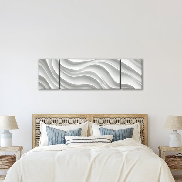Obraz - 3D białe fale (170x50 cm)