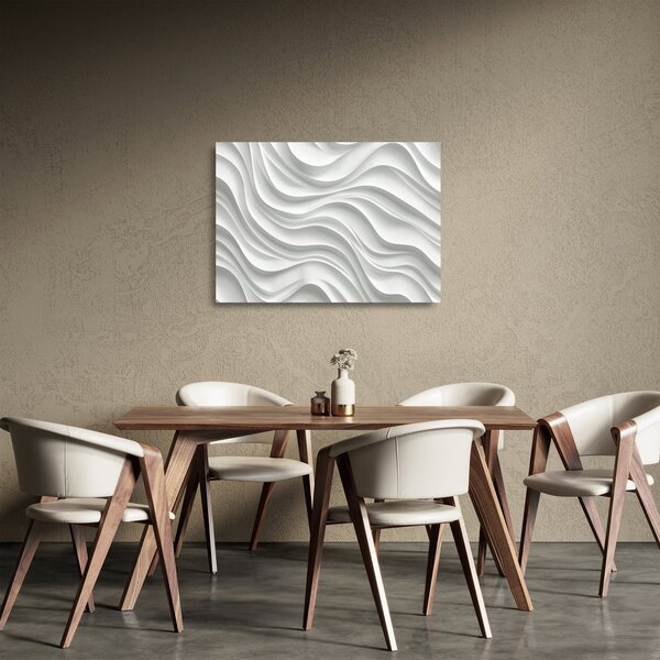 Obraz na szkle - 3D białe fale (70x50 cm)