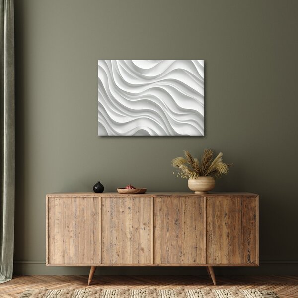 Obraz - 3D białe fale (70x50 cm)