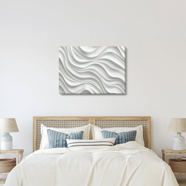 Obraz - 3D białe fale (70x50 cm)