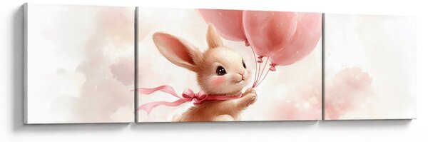 Obraz - Królik z balonami (170x50 cm)