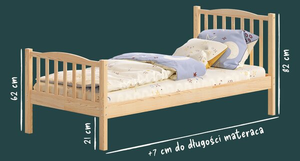 Łóżko dziecięce MAREA z ozdobnym zagłówkiem