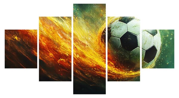 Obraz - Piłka nożna w locie (125x70 cm)