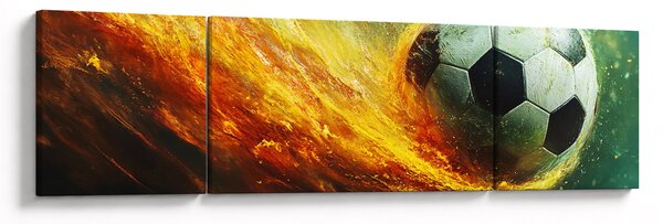 Obraz - Piłka nożna w locie (170x50 cm)