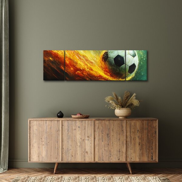 Obraz - Piłka nożna w locie (170x50 cm)