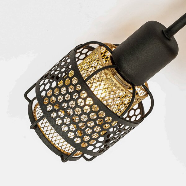Lampa sufitowa Eudoria Lindby, możliwość ściemniania, czarny, salon / jadalnia, metal, nowoczesny