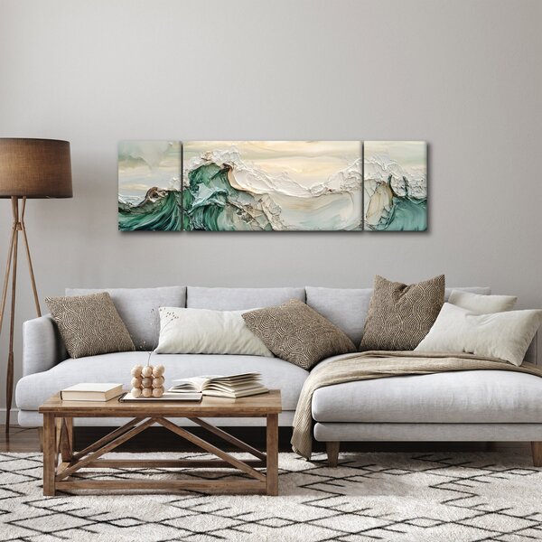 Obraz - 3D abstrakcja morza (170x50 cm)