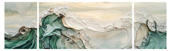 Obraz - 3D abstrakcja morza (170x50 cm)
