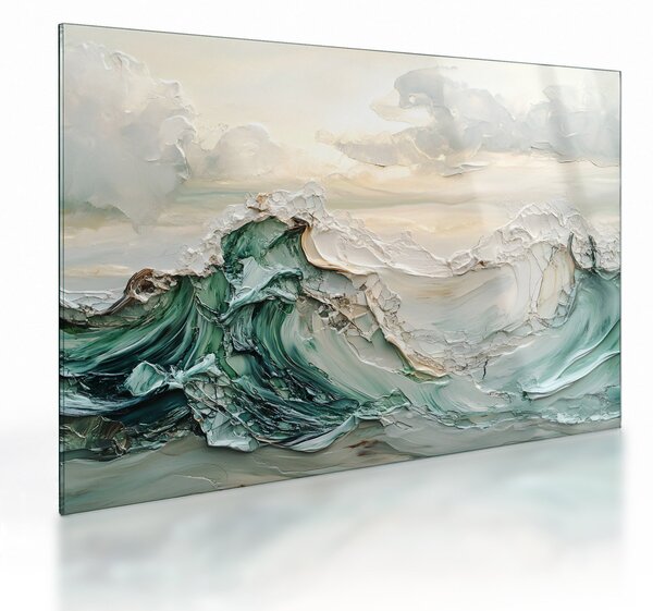 Obraz na szkle - 3D abstrakcja morza (70x50 cm)