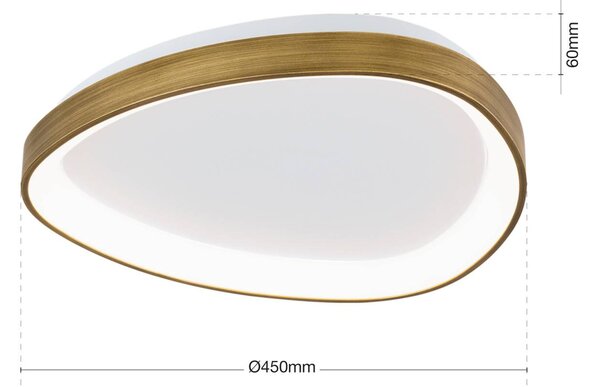 ORION Lampa sufitowa LED Charlie, brązowy / mosiężny, salon / jadalnia, tworzywo sztuczne, nowoczesny