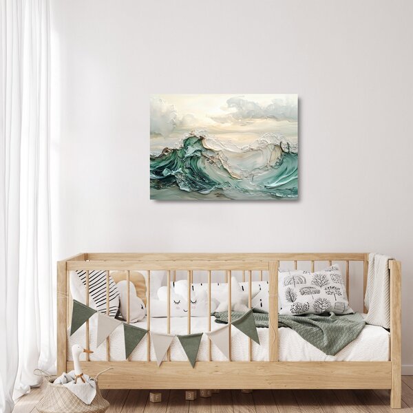 Obraz na szkle - 3D abstrakcja morza (70x50 cm)