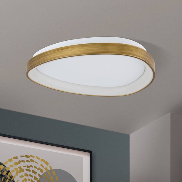 ORION Lampa sufitowa LED Charlie, brązowy / mosiężny, salon / jadalnia, tworzywo sztuczne, nowoczesny