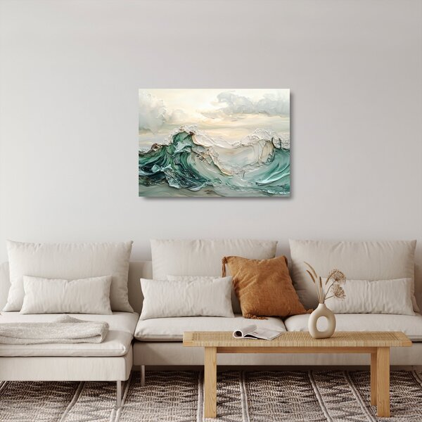 Obraz na szkle - 3D abstrakcja morza (70x50 cm)
