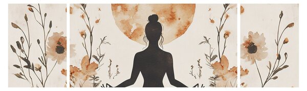 Obraz - Pomarańczowa joga (170x50 cm)