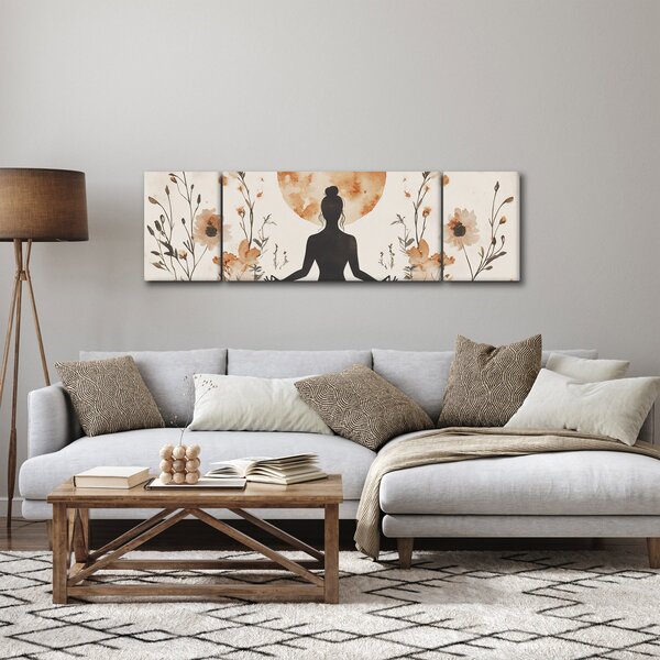 Obraz - Pomarańczowa joga (170x50 cm)
